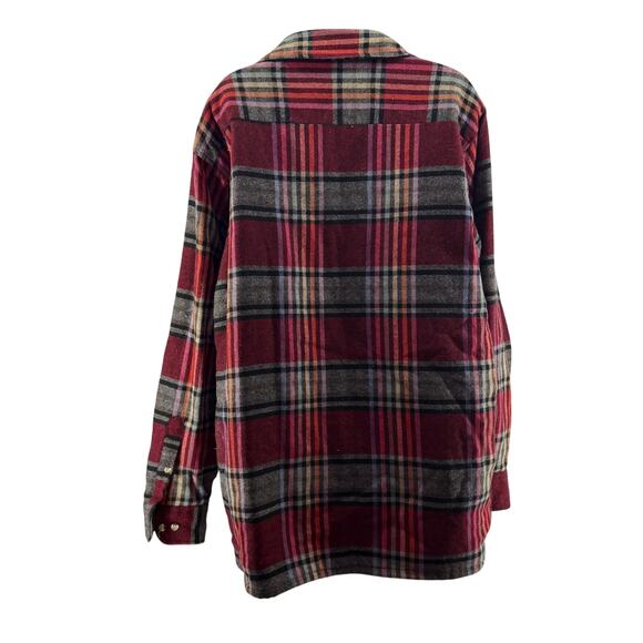 Vintage Strawbridge & Clothier Red Gray Plaid Quilted Button Front Shirt Men - Picture 5 of 5